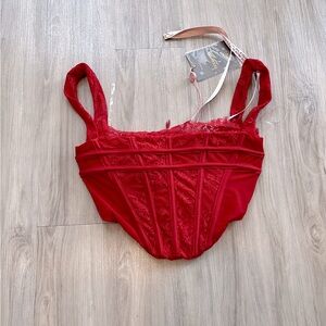 House of CB Leilani red bustier corset crop top